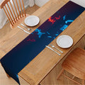 Red And Blue Fire Print Table Runner