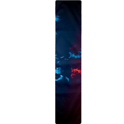 Red And Blue Fire Print Table Runner