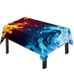 Red And Blue Fire Print Tablecloth