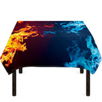 Red And Blue Fire Print Tablecloth