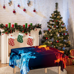 Red And Blue Fire Print Tablecloth