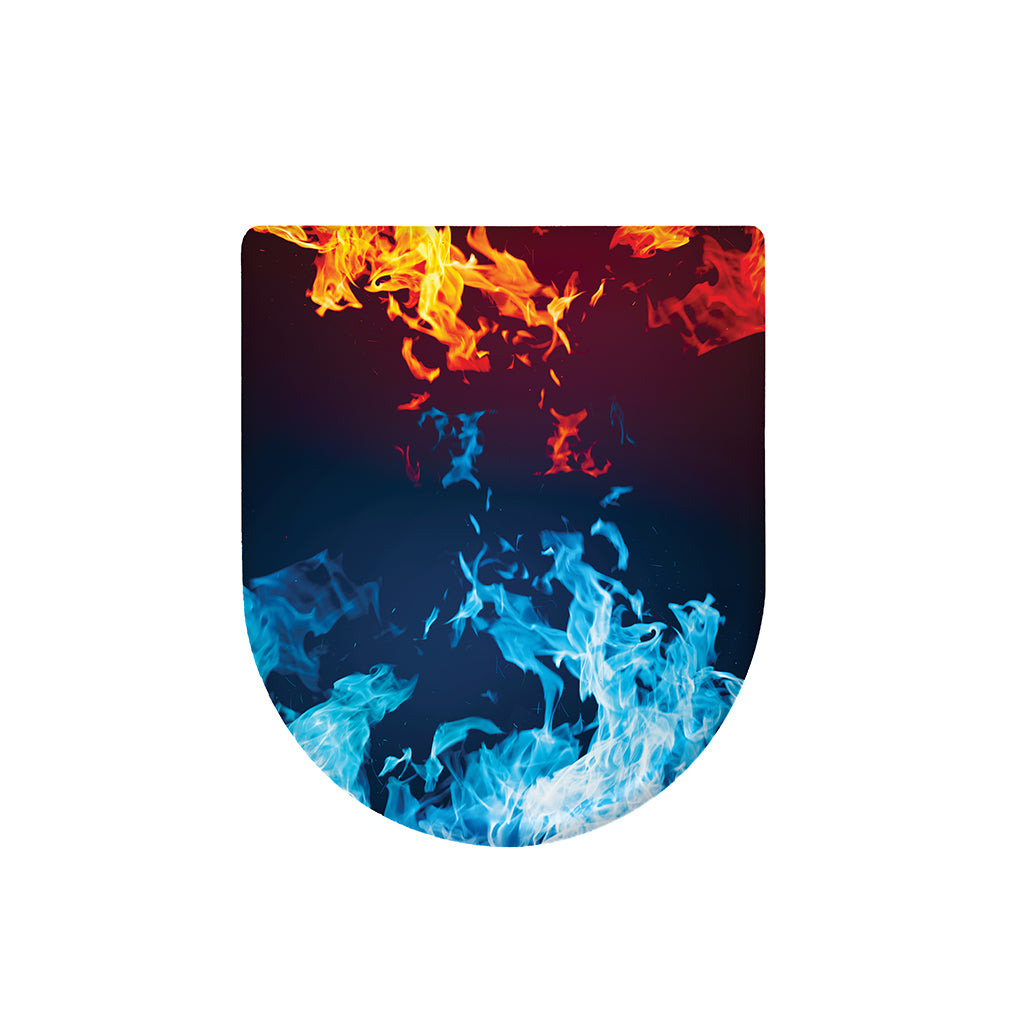 Red And Blue Fire Print Toilet Lid Cover