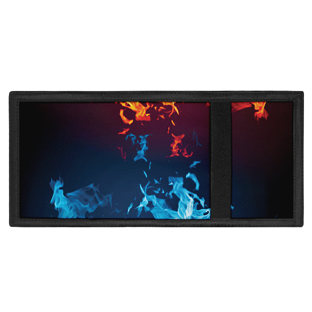 Red And Blue Fire Print Trifold Wallet