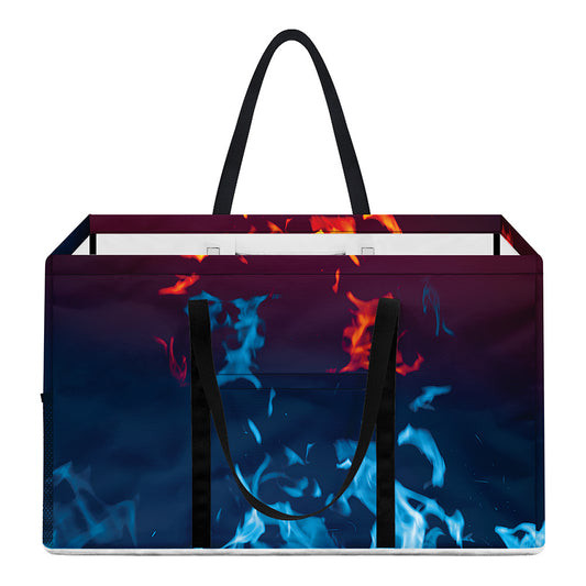 Red And Blue Fire Print Utility Tote Bag