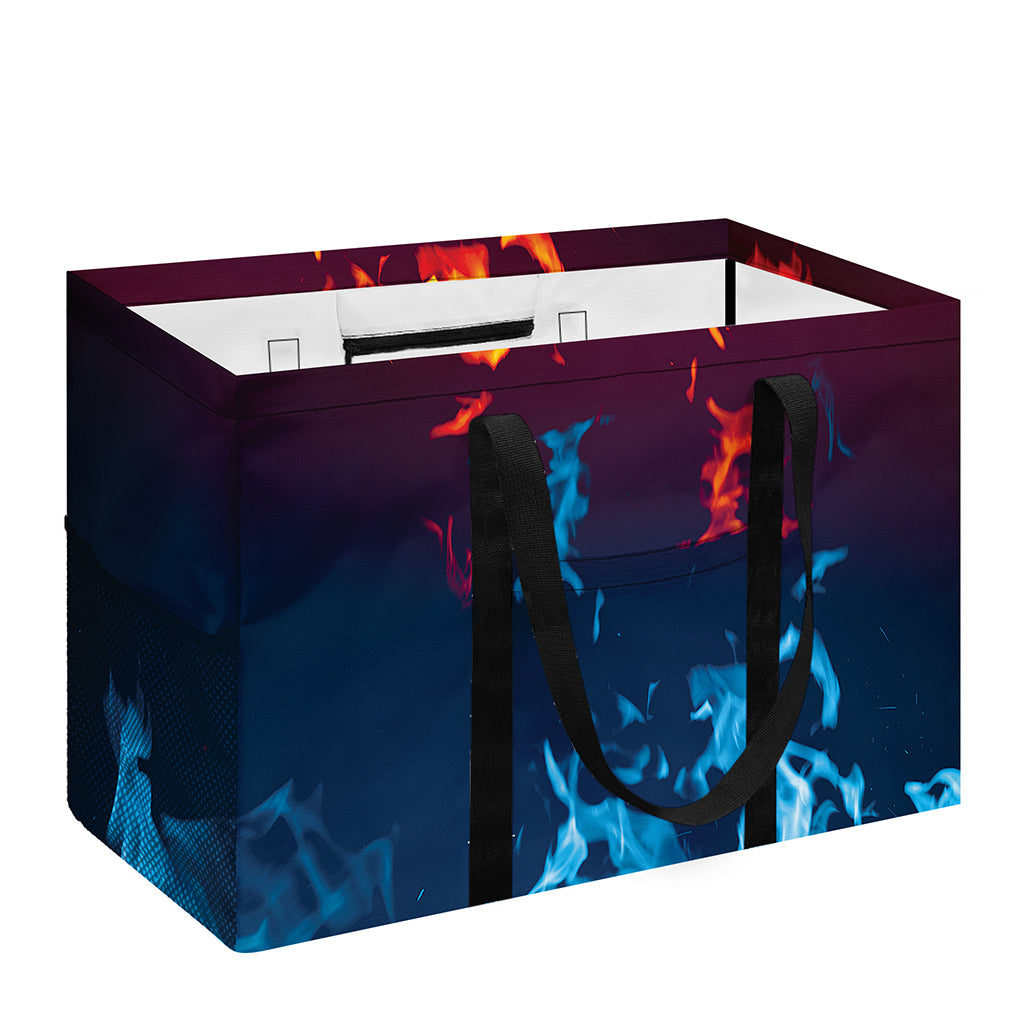 Red And Blue Fire Print Utility Tote Bag