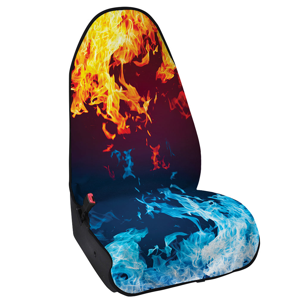 Red And Blue Fire Print Waterproof Car Seat Cover