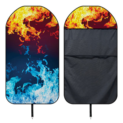 Red And Blue Fire Print Waterproof Car Seat Cover
