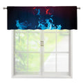 Red And Blue Fire Print Window Valance