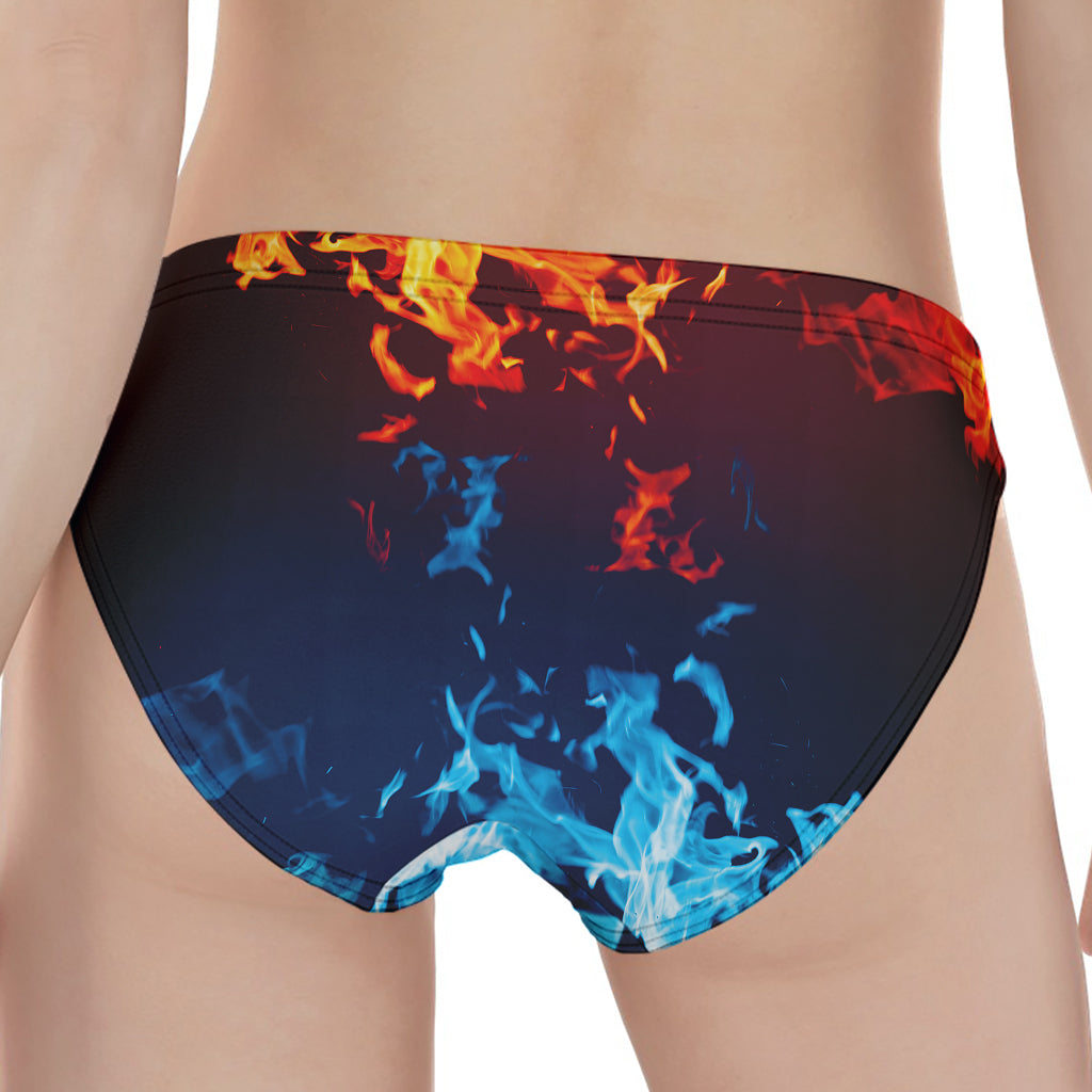 Red And Blue Fire Print Women's Panties