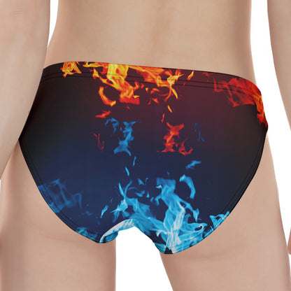 Red And Blue Fire Print Women's Panties