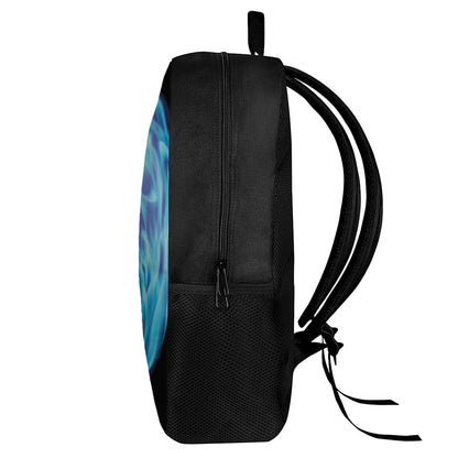 Red And Blue Fire Yin Yang Print 17 Inch Backpack