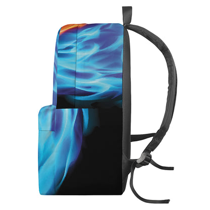 Red And Blue Fire Yin Yang Print Backpack