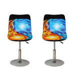 Red And Blue Fire Yin Yang Print Bar Stool Covers