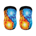 Red And Blue Fire Yin Yang Print Bar Stool Covers