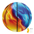 Red And Blue Fire Yin Yang Print Basketball