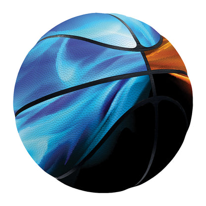 Red And Blue Fire Yin Yang Print Basketball
