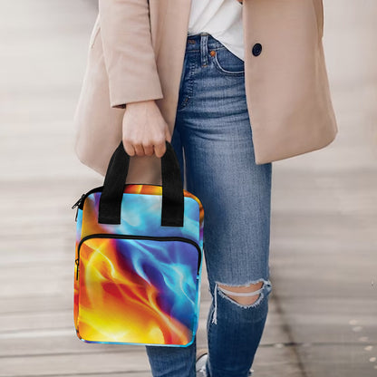 Red And Blue Fire Yin Yang Print Bible Tote Bag