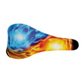 Red And Blue Fire Yin Yang Print Bicycle Seat Cover