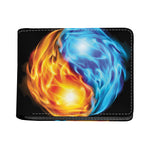 Red And Blue Fire Yin Yang Print Bifold Wallet