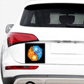 Red And Blue Fire Yin Yang Print Car Sticker