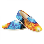 Red And Blue Fire Yin Yang Print Casual Shoes