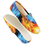Red And Blue Fire Yin Yang Print Casual Shoes
