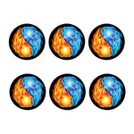 Red And Blue Fire Yin Yang Print Coaster Set