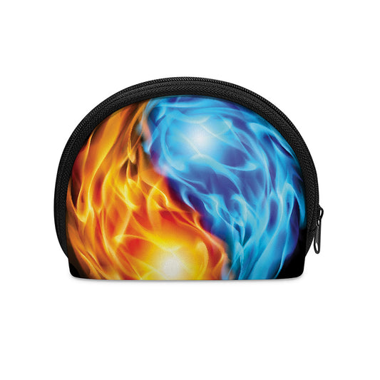 Red And Blue Fire Yin Yang Print Coin Purse