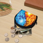 Red And Blue Fire Yin Yang Print Coin Purse