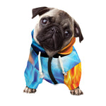 Red And Blue Fire Yin Yang Print Dog Zip Up Hoodie