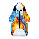 Red And Blue Fire Yin Yang Print Dog Zip Up Hoodie