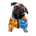 Red And Blue Fire Yin Yang Print Dog Zip Up Jacket
