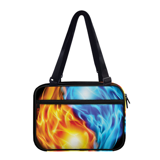 Red And Blue Fire Yin Yang Print Double Strap Bible Bag