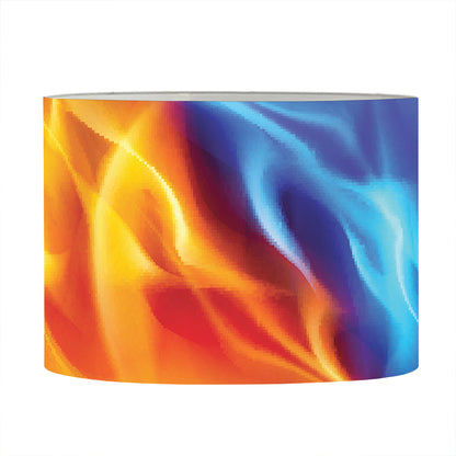 Red And Blue Fire Yin Yang Print Drum Lamp Shade