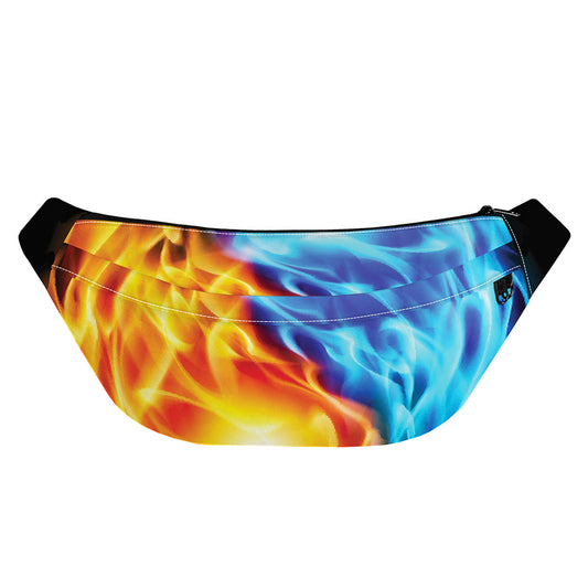 Red And Blue Fire Yin Yang Print Fanny Pack