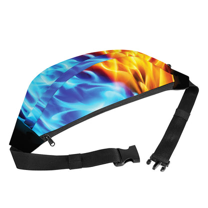 Red And Blue Fire Yin Yang Print Fanny Pack