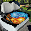 Red And Blue Fire Yin Yang Print Golf Cart Seat Cover