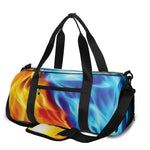 Red And Blue Fire Yin Yang Print Gym Bag