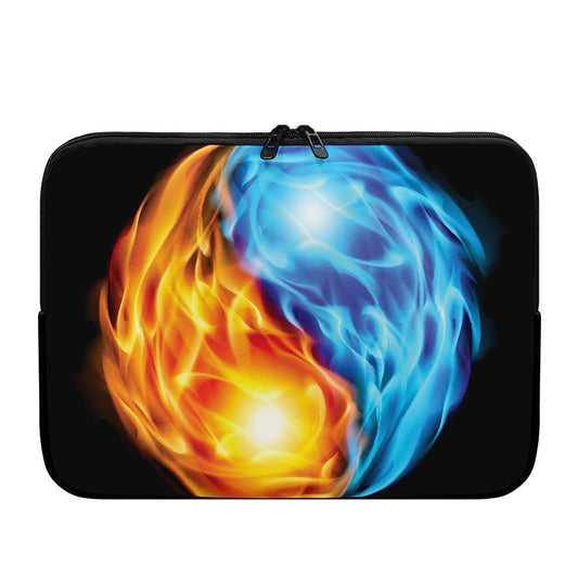 Red And Blue Fire Yin Yang Print Laptop Sleeve