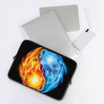 Red And Blue Fire Yin Yang Print Laptop Sleeve