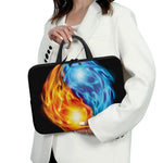 Red And Blue Fire Yin Yang Print Laptop Sleeve With Handle