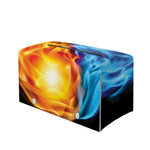 Red And Blue Fire Yin Yang Print Leather Tissue Box Cover