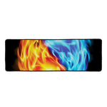 Red And Blue Fire Yin Yang Print Long Kitchen Mat