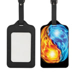 Red And Blue Fire Yin Yang Print Luggage Tag