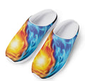Red And Blue Fire Yin Yang Print Mesh Casual Shoes