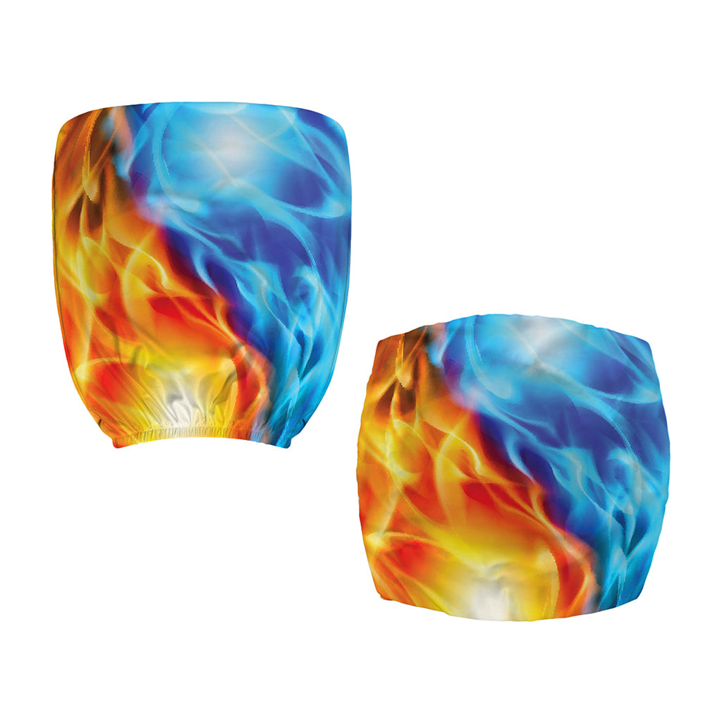Red And Blue Fire Yin Yang Print Office Chair Cover