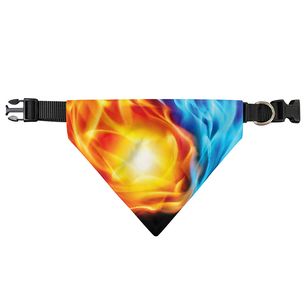 Red And Blue Fire Yin Yang Print Over The Collar Dog Bandana