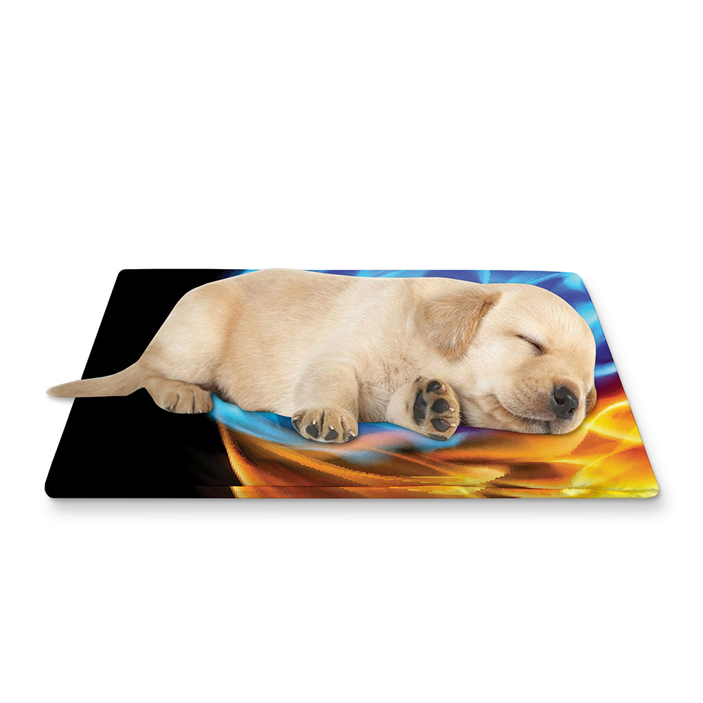 Red And Blue Fire Yin Yang Print Pet Cooling Mat Cover
