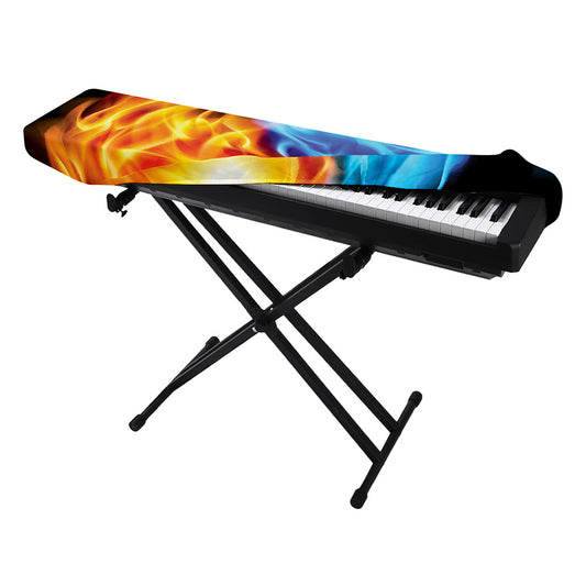 Red And Blue Fire Yin Yang Print Piano Keyboard Cover
