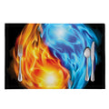 Red And Blue Fire Yin Yang Print Placemat